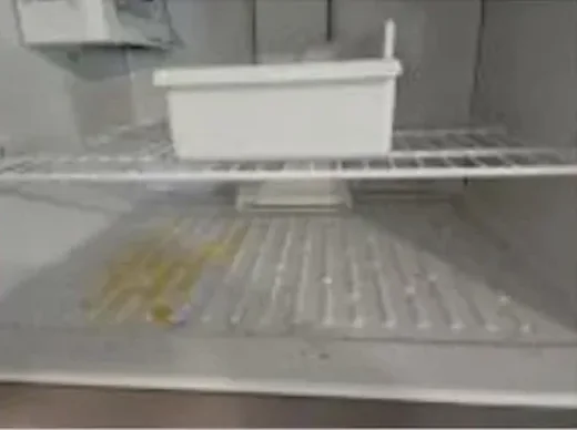Dirty freezer before cleaning