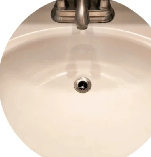 Bright clean sink after cleaning